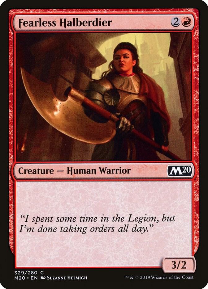 Fearless Halberdier 329 card from Core Set 2020