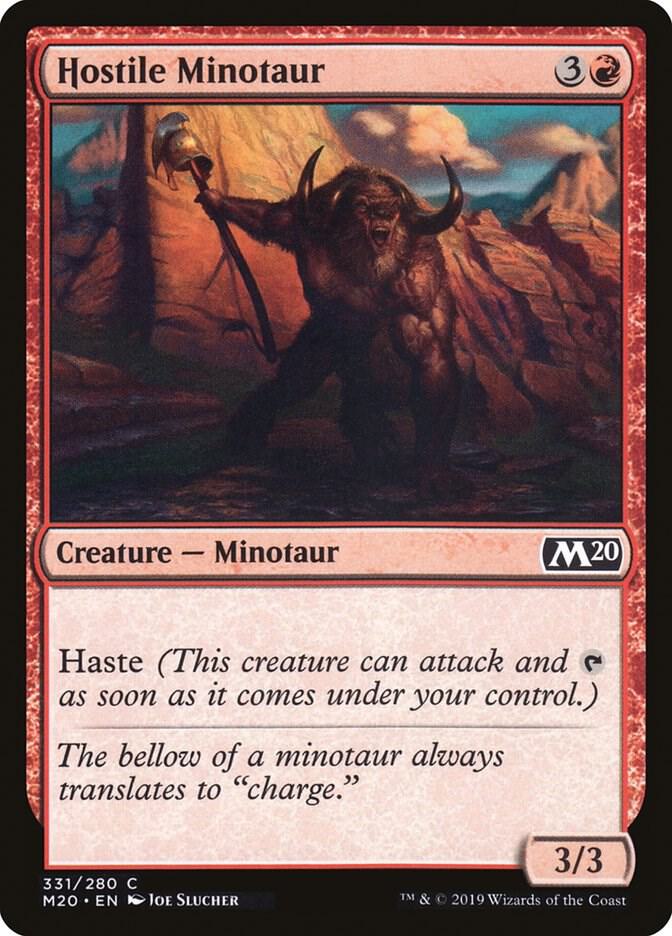 Hostile Minotaur 331 card from Core Set 2020