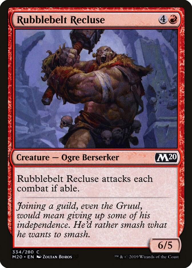 Rubblebelt Recluse 334 card from Core Set 2020