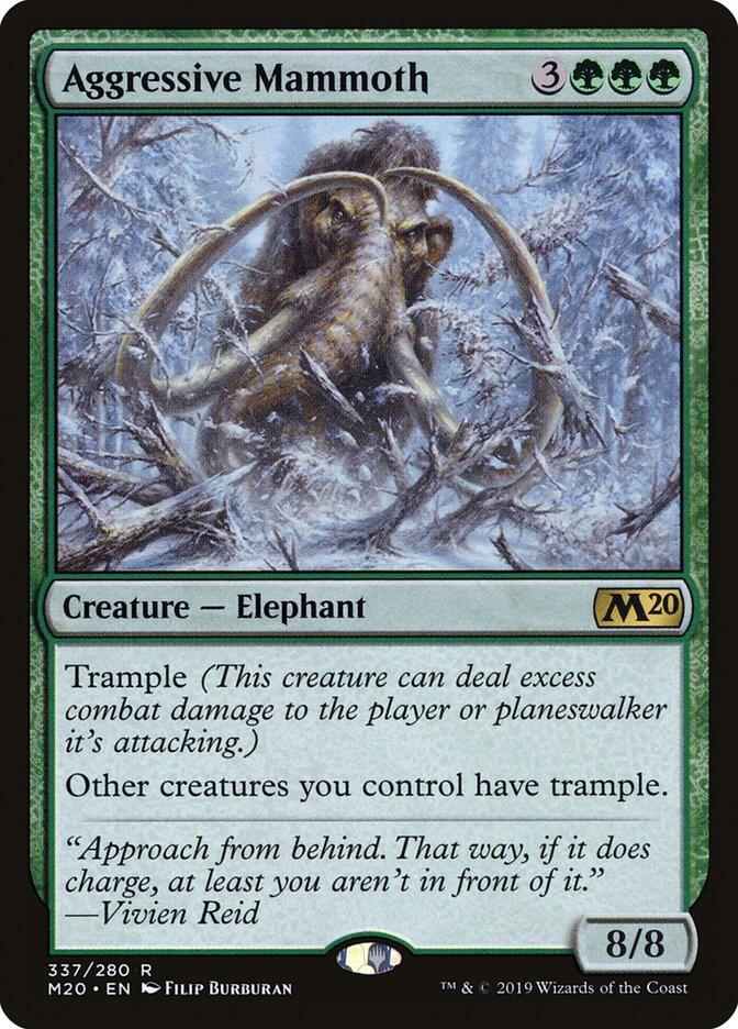Aggressive Mammoth 337 card from Core Set 2020