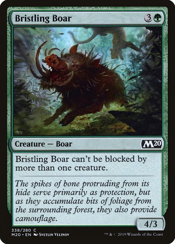 Bristling Boar 338 card from Core Set 2020