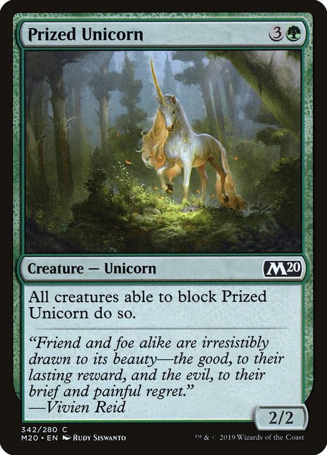 Prized Unicorn 342 card from Core Set 2020
