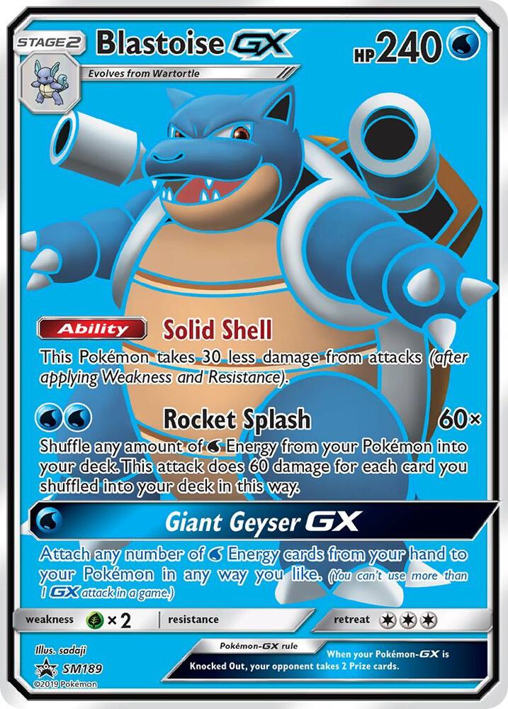 Blastoise GX SM189 card from SM Promos