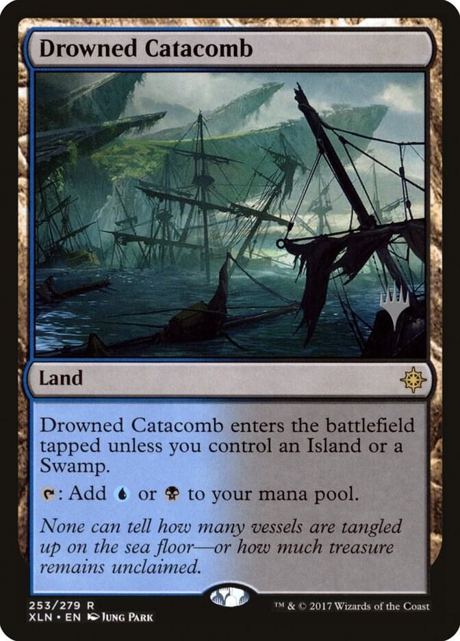 Drowned Catacomb 253 card from Promo Pack: Core Set 2020