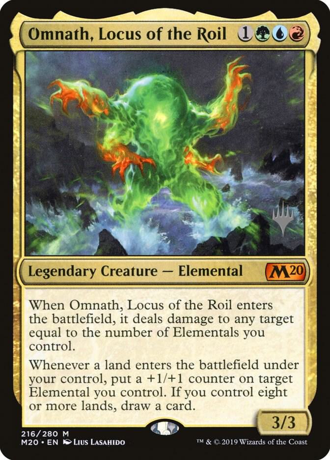 Omnath, Locus of the Roil 216 card from Promo Pack: Core Set 2020
