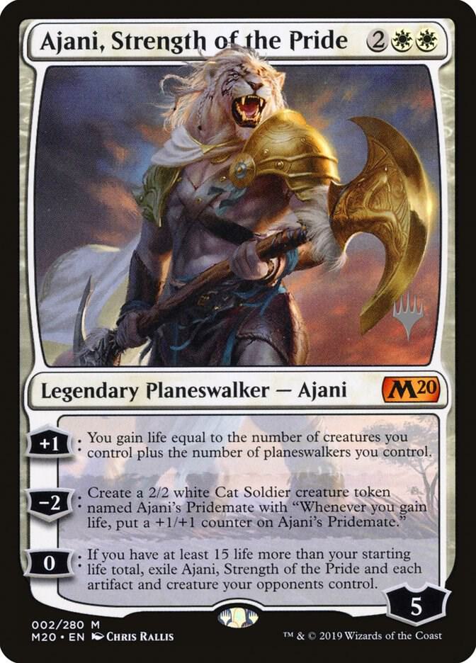 Ajani, Strength of the Pride 2 card from Promo Pack: Core Set 2020