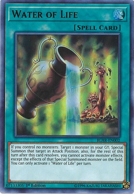 Water of Life BLHR-EN002 card from Battles of Legend: Hero's Revenge