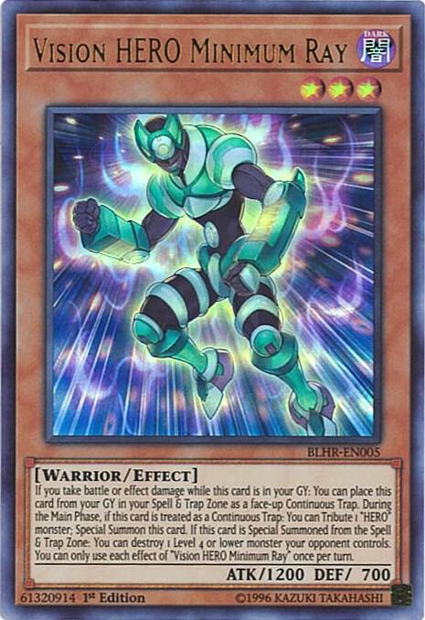 Vision HERO Minimum Ray BLHR-EN005 card from Battles of Legend: Hero's Revenge