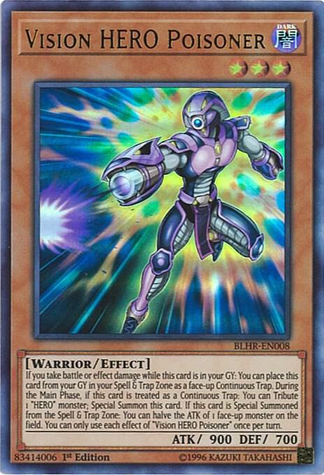 Vision HERO Poisoner BLHR-EN008 card from Battles of Legend: Hero's Revenge