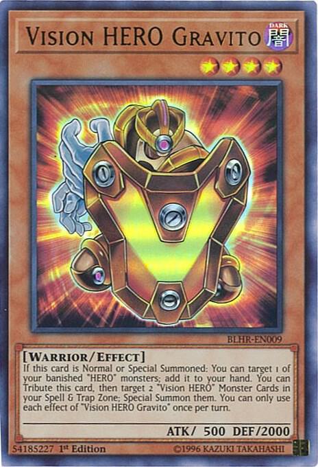 Vision HERO Gravito BLHR-EN009 card from Battles of Legend: Hero's Revenge