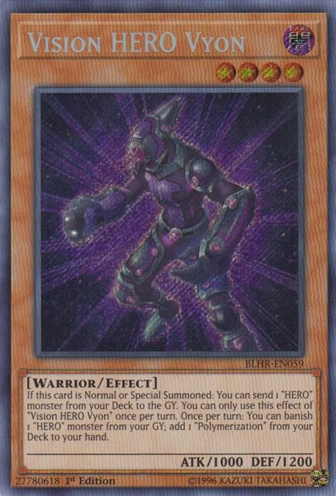 Vision HERO Vyon BLHR-EN059 card from Battles of Legend: Hero's Revenge