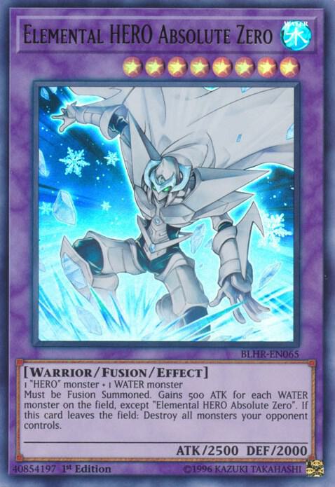 Elemental HERO Absolute Zero BLHR-EN065 card from Battles of Legend: Hero's Revenge