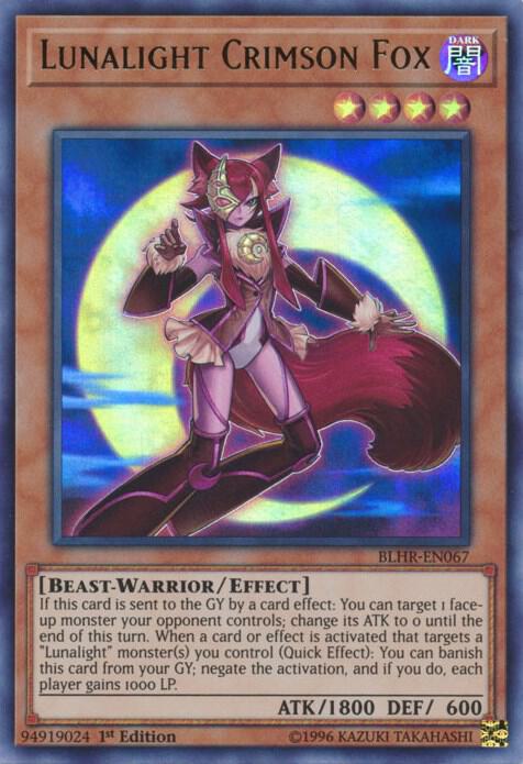 Lunalight Crimson Fox BLHR-EN067 card from Battles of Legend: Hero's Revenge
