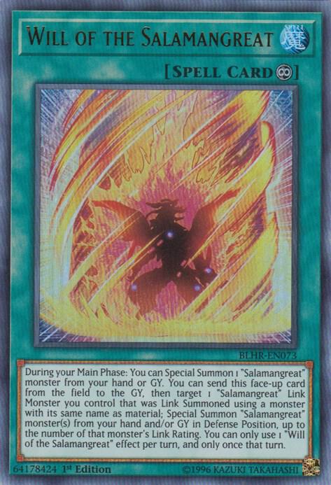 Will of the Salamangreat BLHR-EN073 card from Battles of Legend: Hero's Revenge