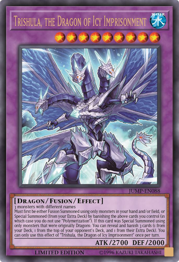 Trishula, the Dragon of Icy Imprisonment JUMP-EN088 card from Shonen Jump Magazine Promos