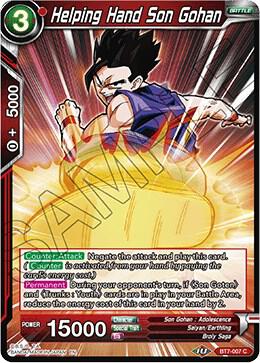 Helping Hand Son Gohan BT7-007 card from Assault of the Saiyans
