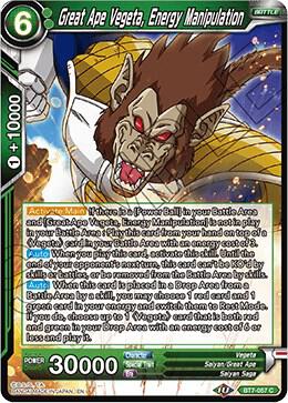 Great Ape Vegeta, Energy Manipulation BT7-057 card from Assault of the Saiyans