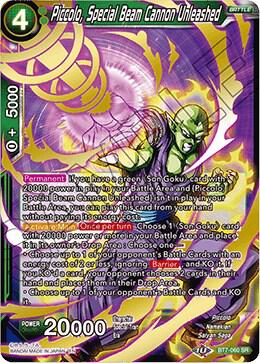 Piccolo, Special Beam Cannon Unleashed BT7-060 card from Assault of the Saiyans