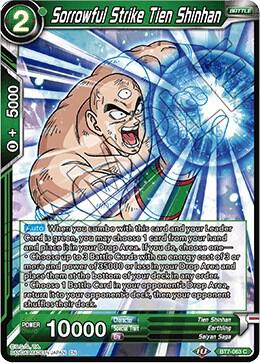Sorrowful Strike Tien Shinhan BT7-063 card from Assault of the Saiyans