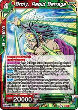 Broly, Rapid Barrage BT7-116 card from Assault of the Saiyans