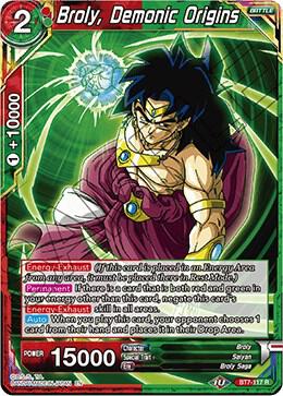 Broly, Demonic Origins BT7-117 card from Assault of the Saiyans