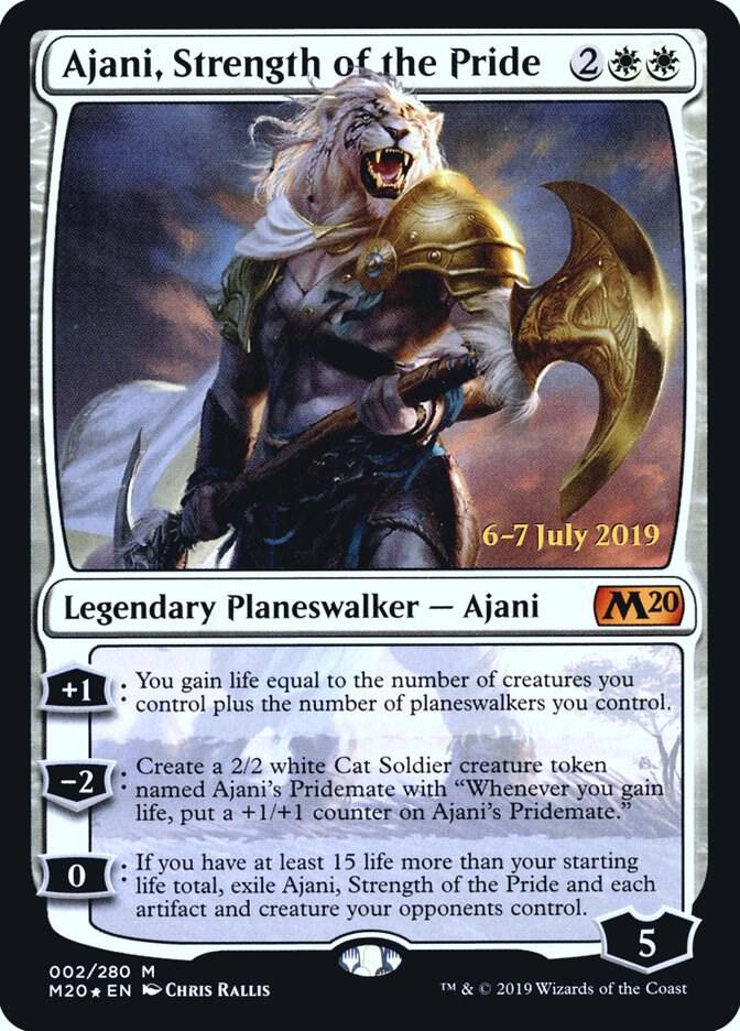 Ajani, Strength of the Pride 2 card from Prerelease Cards