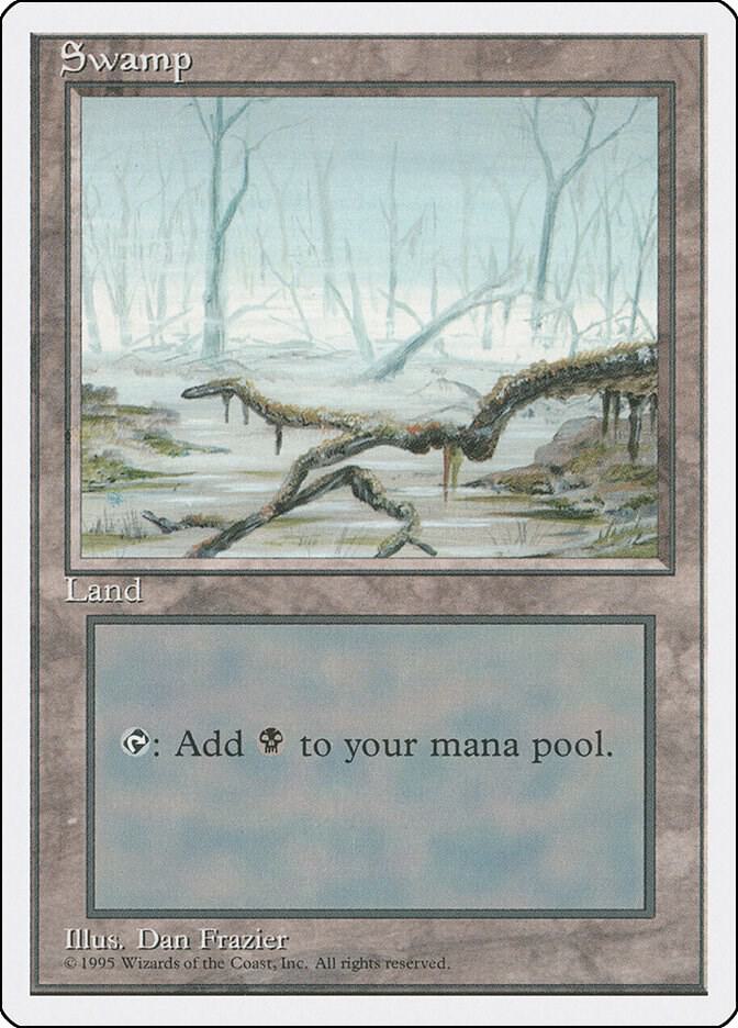 Swamp (A) 192 card from Fourth Edition