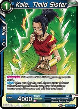 Kale, Timid Sister BT7-041 card from Assault of the Saiyans