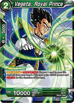 Vegeta, Royal Prince SD9-03 card from Assault of the Saiyans