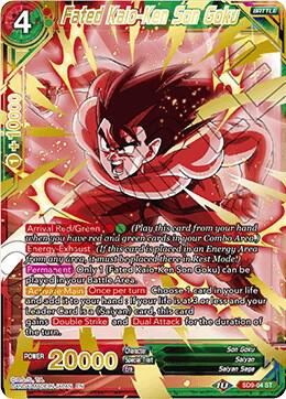 Fated Kaio-Ken Son Goku SD9-04 card from Assault of the Saiyans