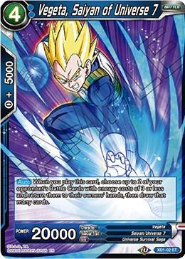 Vegeta, Saiyan of Universe 7 XD1-02 card from Assault of the Saiyans