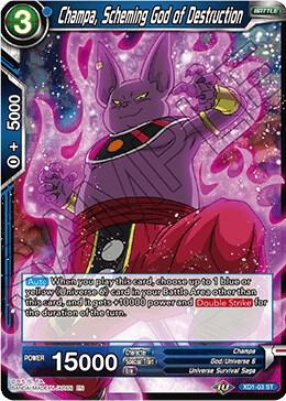 Champa, Scheming God of Destruction XD1-03 card from Assault of the Saiyans