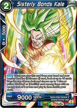 Sisterly Bonds Kale XD1-04 card from Assault of the Saiyans