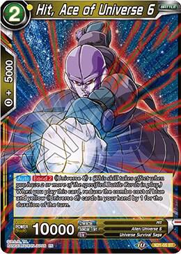 Hit, Ace of Universe 6 XD1-05 card from Assault of the Saiyans