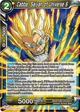 Cabba, Saiyan of Universe 6 XD1-06 card from Assault of the Saiyans