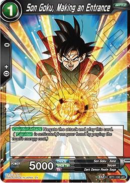 Son Goku, Making an Entrance BT7-100 card from Assault of the Saiyans