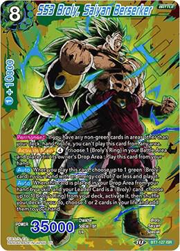 SS3 Broly, Saiyan Berserker BT7-127 card from Assault of the Saiyans