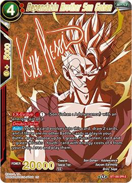 Dependable Brother Son Gohan (SPR Signature) BT7-006 card from Assault of the Saiyans
