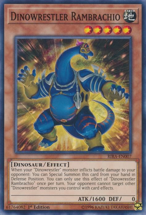 Dinowrestler Rambrachio RIRA-EN007 card from Rising Rampage