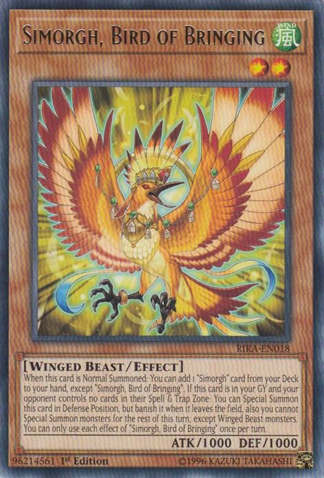 Simorgh, Bird of Bringing RIRA-EN018 card from Rising Rampage