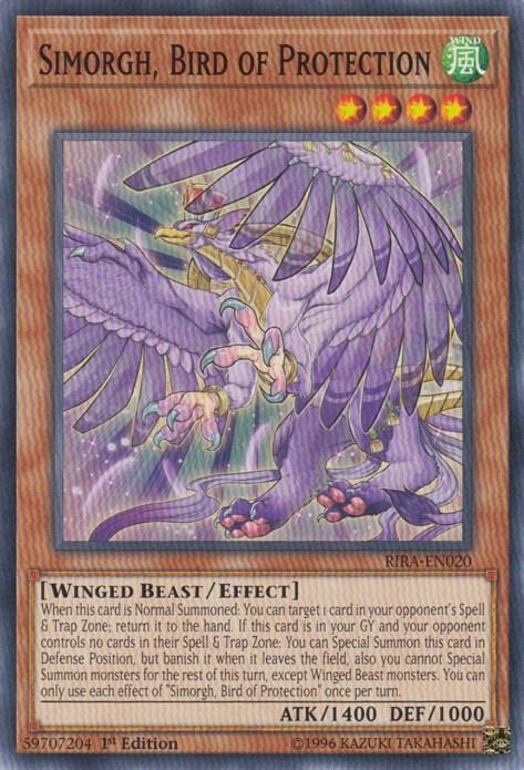 Simorgh, Bird of Protection RIRA-EN020 card from Rising Rampage