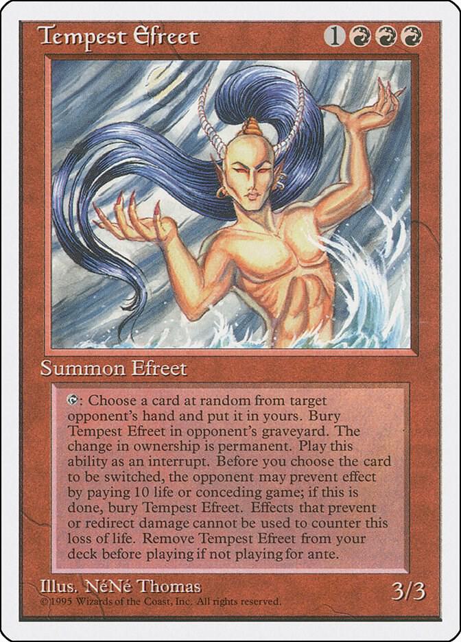 Tempest Efreet card from Fourth Edition
