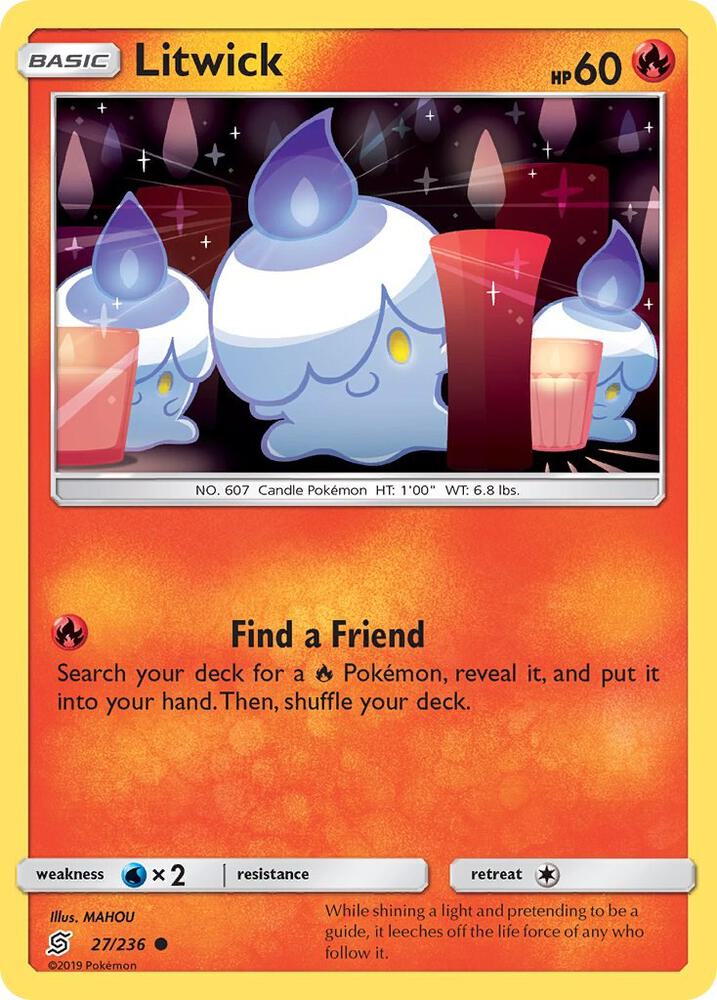 Litwick (27) 27/236 card from SM - Unified Minds