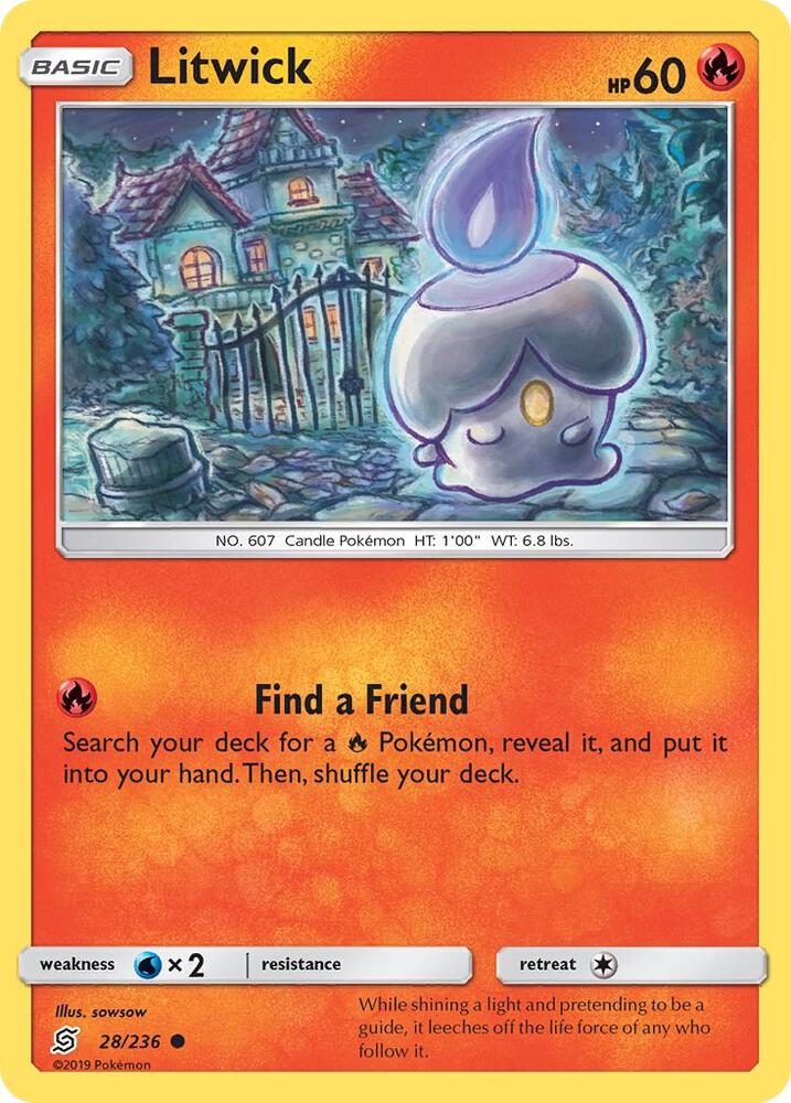 Litwick (28) 28/236 card from SM - Unified Minds