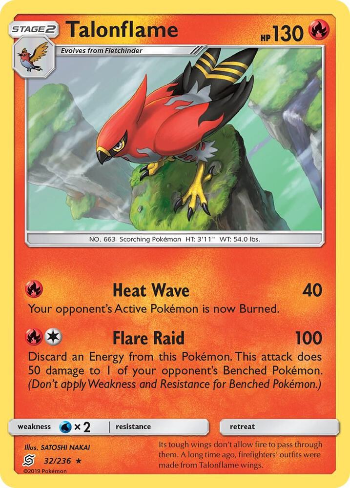Talonflame 32/236 card from SM - Unified Minds
