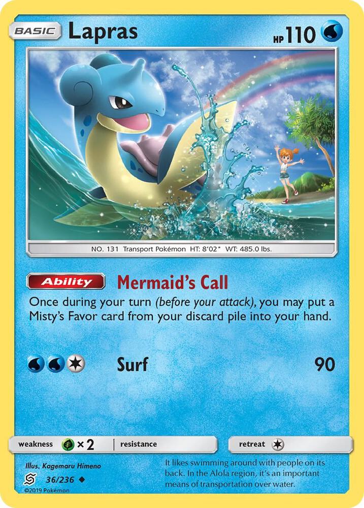 Lapras 36/236 card from SM - Unified Minds