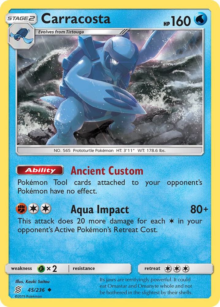 Carracosta 45/236 card from SM - Unified Minds