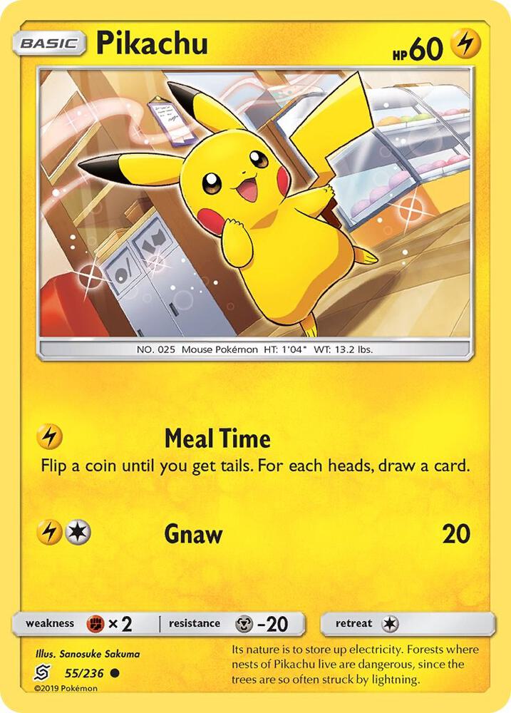 Pikachu (55) 55/236 card from SM - Unified Minds
