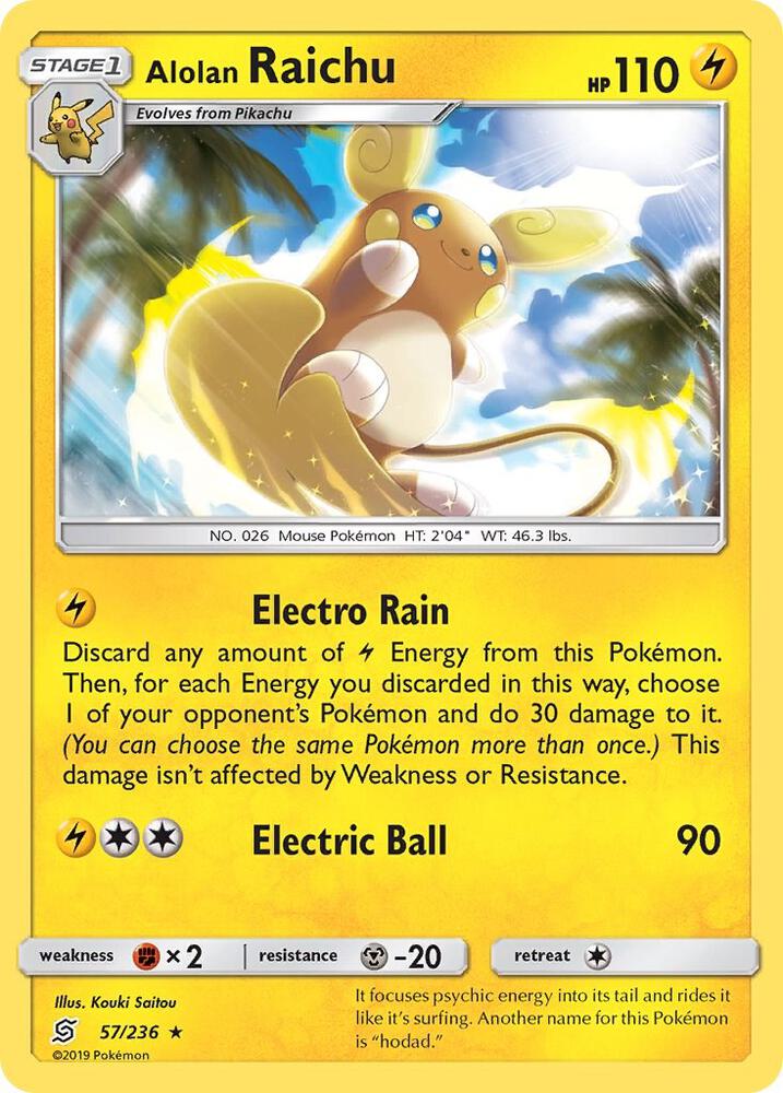 Alolan Raichu 57/236 card from SM - Unified Minds