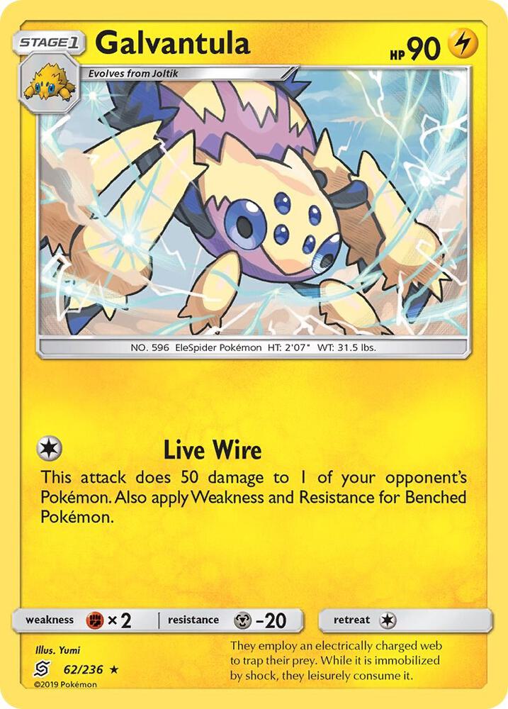 Galvantula 62/236 card from SM - Unified Minds